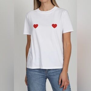 Brunette The Label Double Heart Tshirt